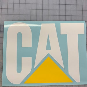 White 312 CAT Caterpillar digger bulldozer tools tractor decal sticker