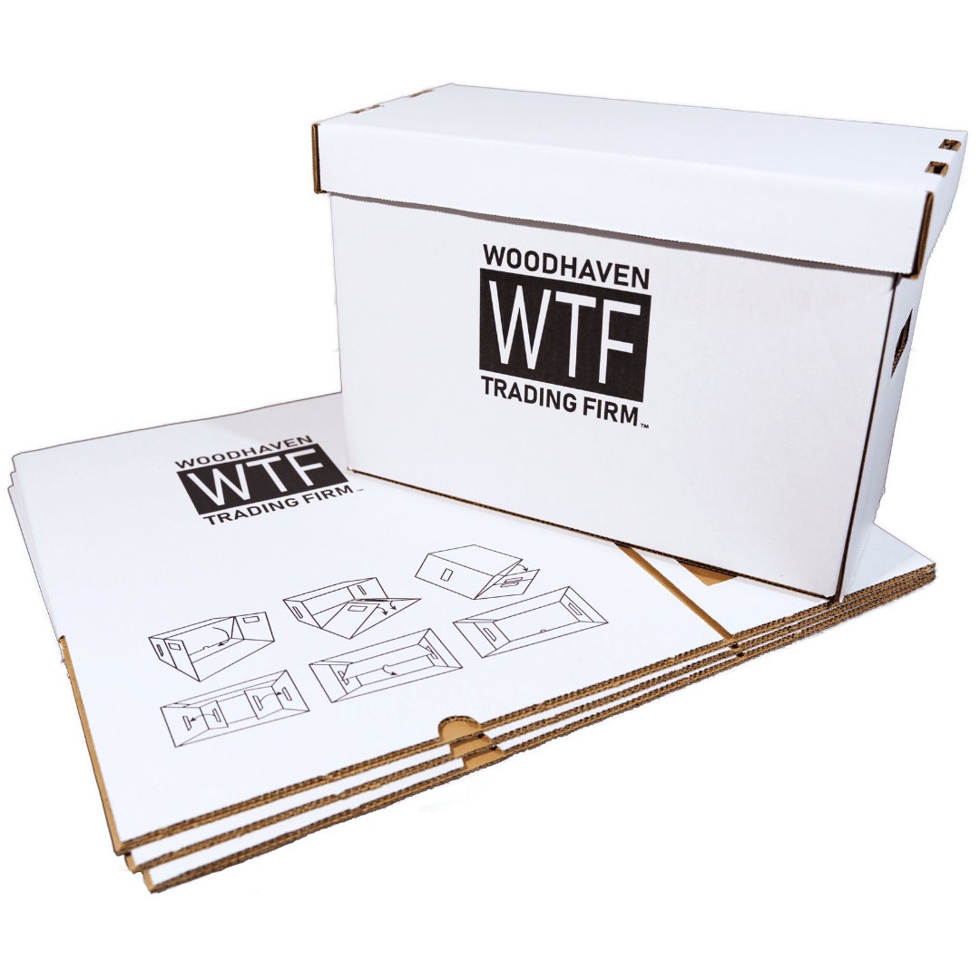 Woodhaven Trading Firm 300-Count Trading Card Storage Box - 10 Pack, Standard Size Cardboard Tuck Box
