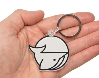 Whale Keychain Black and White, Blue whale, Whale shark, Animal keychain, Sticker Mule, Killer whale, Orca Whale, Acrylic Charm