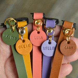 Cat Collar Personalized, Cat Tag Personalized, Leather Cat Collar, Kitten Collar, Safety Collar, Small Pet Tag, Cat Tag,Breakaway Cat Collar image 1