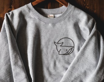 Whale Sweatshirt, Whale Crewneck Sweater, Unisex Crewneck, Ocean Crewneck, Ocean shirt, Custom Sweatshirt, Gray Sweatshirt, Crewneck