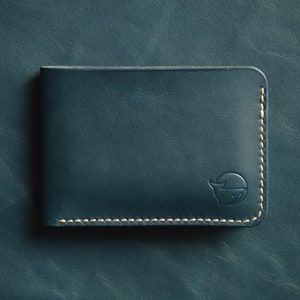 Cartera de cuero plegable, billetera de cuero para aniversario, billetera negra de grano completo, billetera delgada, regalo para padrinos de boda, billetera para hombres, regalo para padrinos de boda, billetera minimalista