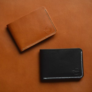 Cartera de cuero plegable, aniversario de cuero, grano completo, EDC, cartera delgada plegable, regalo para padrinos de boda, cartera para hombre, regalo para padrinos de boda, cartera minimalista