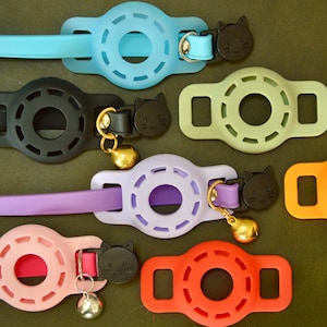 Cat Collar AirTag,Breakaway Cat Collar,AirTag Holder for Cat Collar,Biothane Cat Collar,Kitten Collar,Safety Collar, Small Pet Tag, Cat Tag,