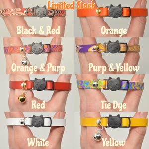 Verstellbares Sicherheits-Katzenhalsband aus Leder mit Glöckchen, graviert, Kätzchenhalsband, Schnellverschluss, Lederhalsband, personalisierbar, weiches Halsband, strapazierfähig Bild 5