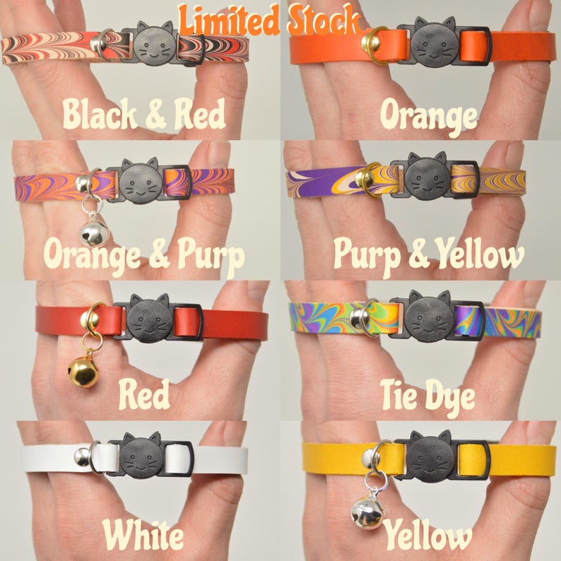 Verstellbares Sicherheits-Katzenhalsband aus Leder mit Glöckchen, graviert, Kätzchenhalsband, Schnellverschluss, Lederhalsband, personalisierbar, weiches Halsband, strapazierfähig Bild 5