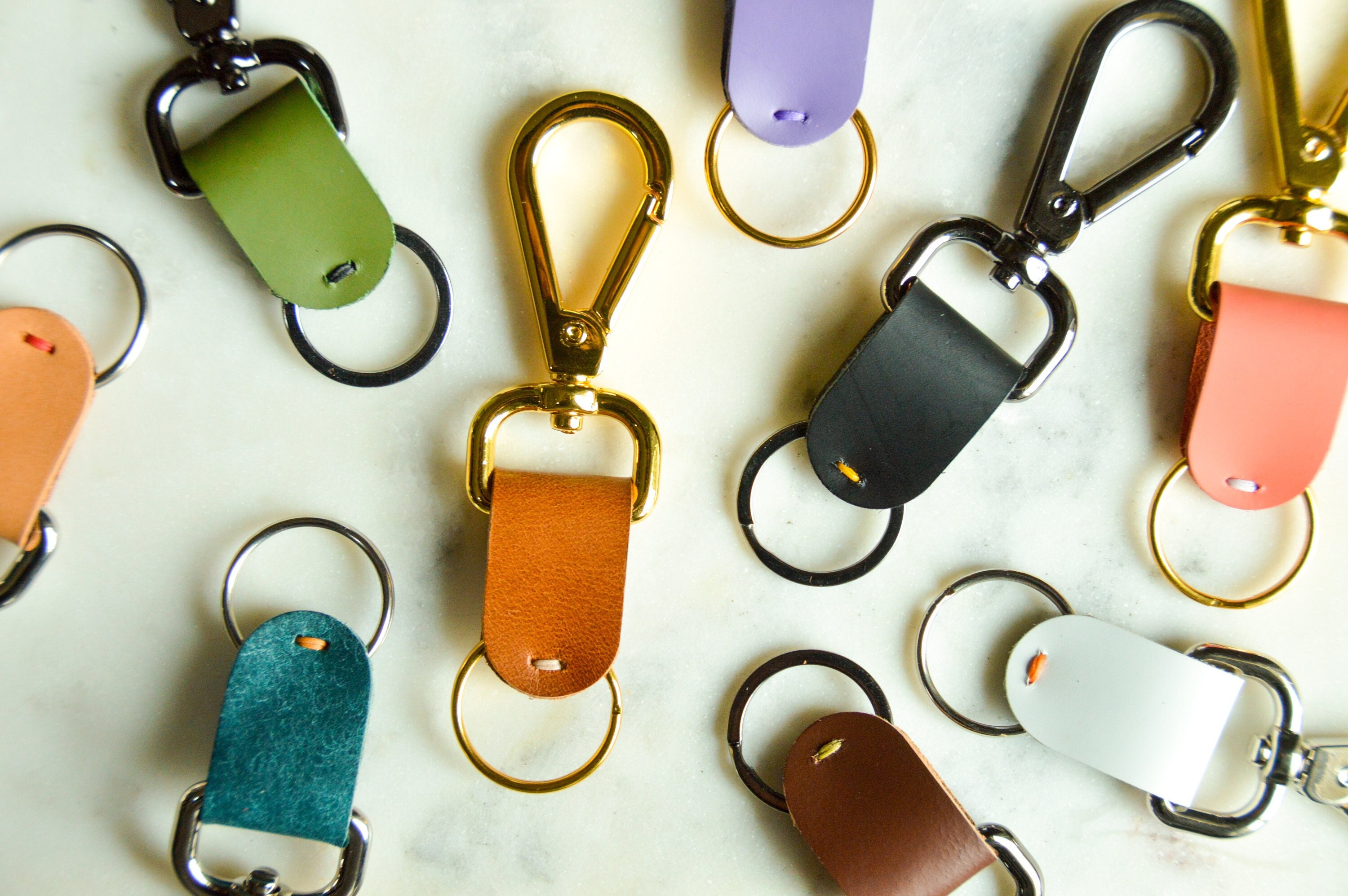 Buy Personalized Keychain, Leather Keychain, Keychain for Women, Key Clip,  Keychain With Split Key Ring, Key Holder, Key Organizer, Car Key, EDC  Online in India 