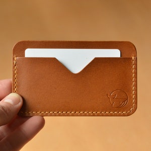 Carteira de bolso frontal, carteira personalizada, carteira minimalista, aniversário de couro, capa de cartão de couro, carteira feita à mão, presente para padrinhos, EDC