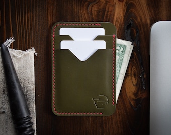 Minimalist Leather Wallet, Front Pocket Wallet, Leather Anniversary, Handmade Wallet, Card Sleeve, Womens Wallet, Card Holder,EDC, Groomsmen
