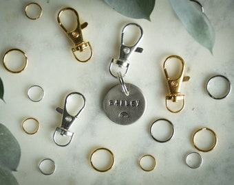 Hundemarke Clip, Katzenmarke Clip, Haustier ID Clip, Schwenkbarer Karabinerverschluss, Schwenkbarer Verschluss Add On, Kleiner Karabinerverschluss, Hundehalsband Add On, Katzenhalsband Add On
