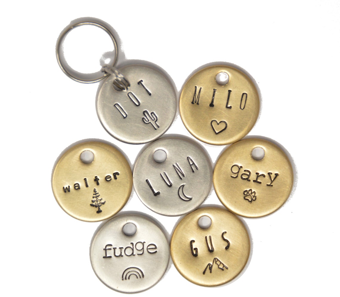 Cat Tag Cat ID Tag Small Pet Tag Cat Name Tag Personalized Etsy