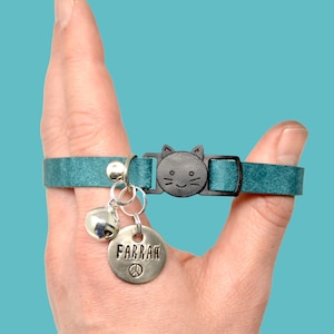 Cat Collar With ID Tag, Personalized Pet Tag, Kitten Collar, Safety Collar, Small Pet Tag, Cat Pet Tag, Adjustable Breakaway Cat Collar, Cat