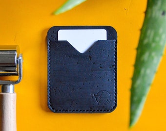 Vegan Kork Drei Tasche Minimalistische Vertikale Brieftasche, Alternative Brieftasche aus Leder, Kork Kartenhülle, Nachhaltige Brieftasche, Umweltfreundliche Brieftasche