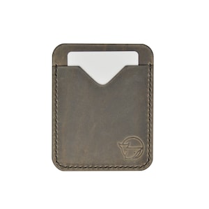 Cartera minimalista de cuero, regalo de aniversario de cuero, funda para dos tarjetas, billetera delgada, tarjetero, regalo para padrinos de boda, EDC