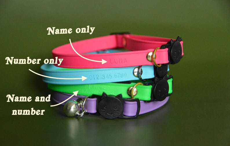 BioThane Cat Collar, BioThane Collar, Waterproof Breakaway Cat Collar, Quick Release Collar, Adjustable Kitten Collar, Safety Cat Collar image 3