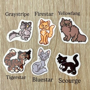 Lot de stickers - Chats guerriers aléatoires (8 mini stickers chats en vinyle) - Assortiment surprise image 2