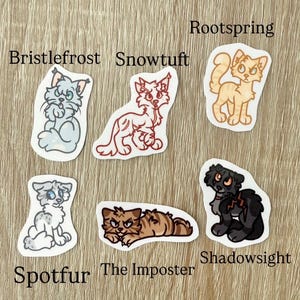 Lot de stickers - Chats guerriers aléatoires (8 mini stickers chats en vinyle) - Assortiment surprise image 8