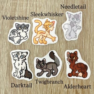 Lot de stickers - Chats guerriers aléatoires (8 mini stickers chats en vinyle) - Assortiment surprise image 7