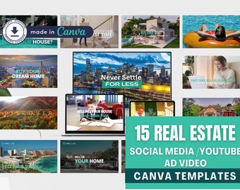 15 Real Estate Social Media Video Ad Canva Templates For Realtors & Agent To Build Brand Awareness and Marketing Your Business on Facebook