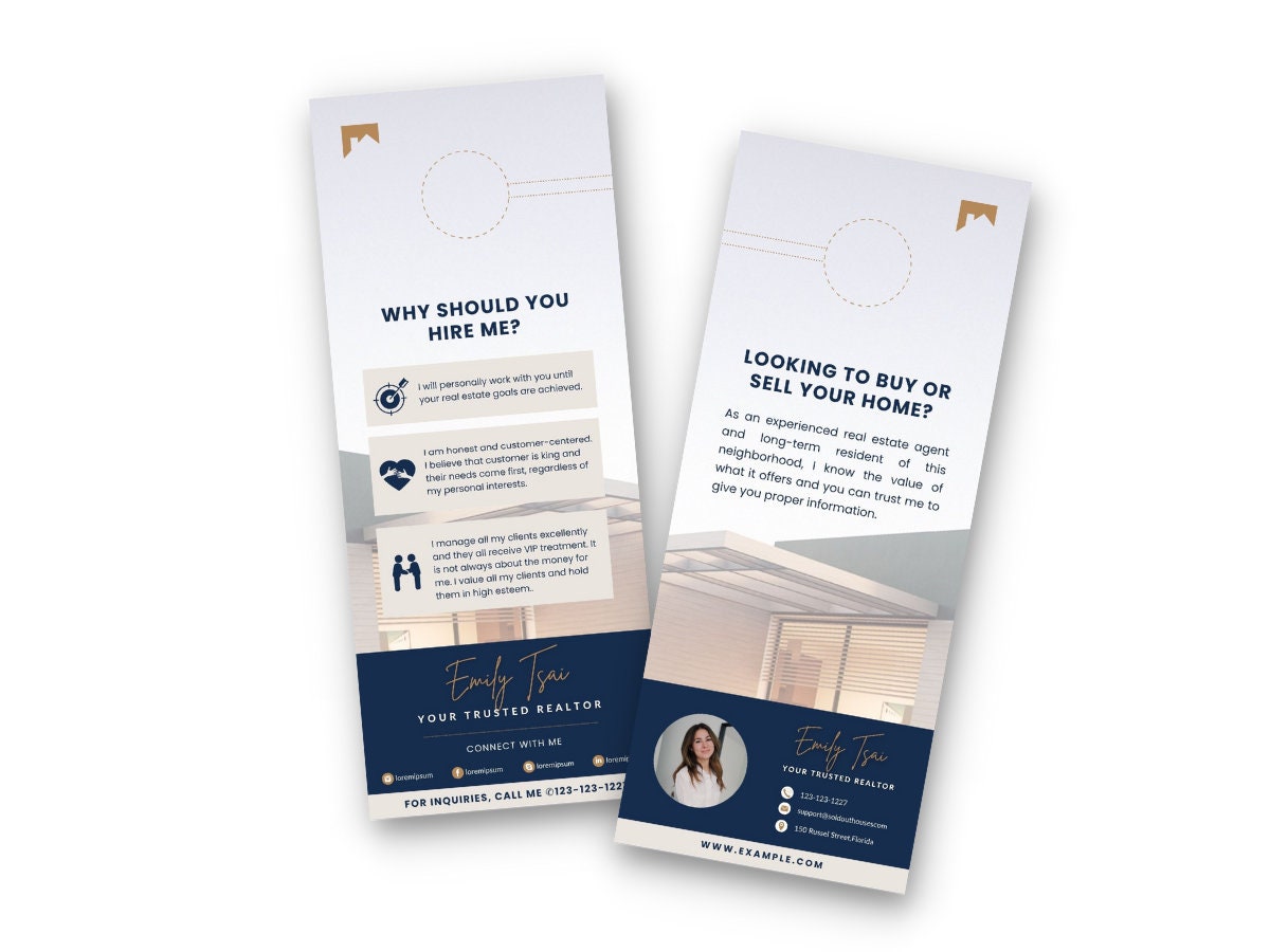 Real Estate Door Hanger Template, Printable Door Hanger Template, Real ...