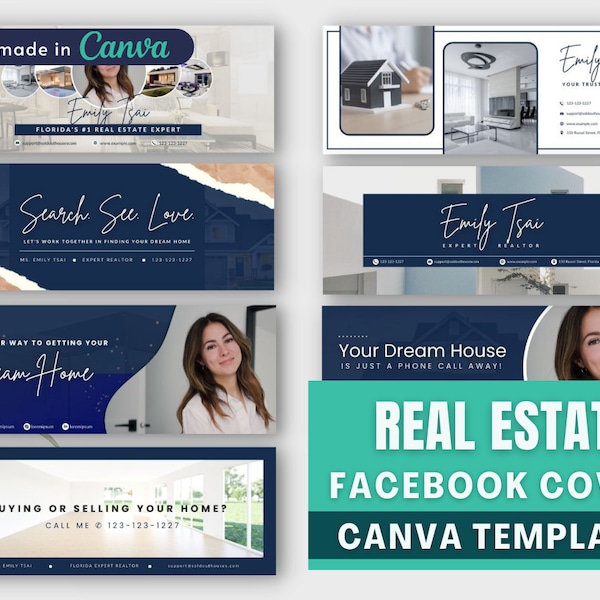 Facebook Cover Template, Real Estate Facebook Cover Banner, Social Media Marketing, Social Media Banner, Real Estate Marketing Template