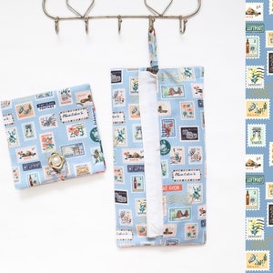 Rifle Paper Co. - Postage Stamps - Eco Tissue case, Travel Tissue Case Holder, Eco Pocket tissue, Hung tissue case