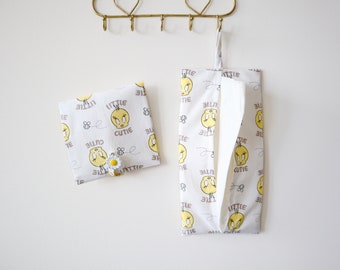 Tweety Bird/Eco Tissue case, Travel Tissue Case Holder, Eco Pocket tissue, Hung tissue case