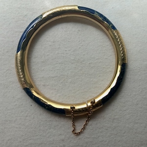 Lapis and Gold bangle bracelet