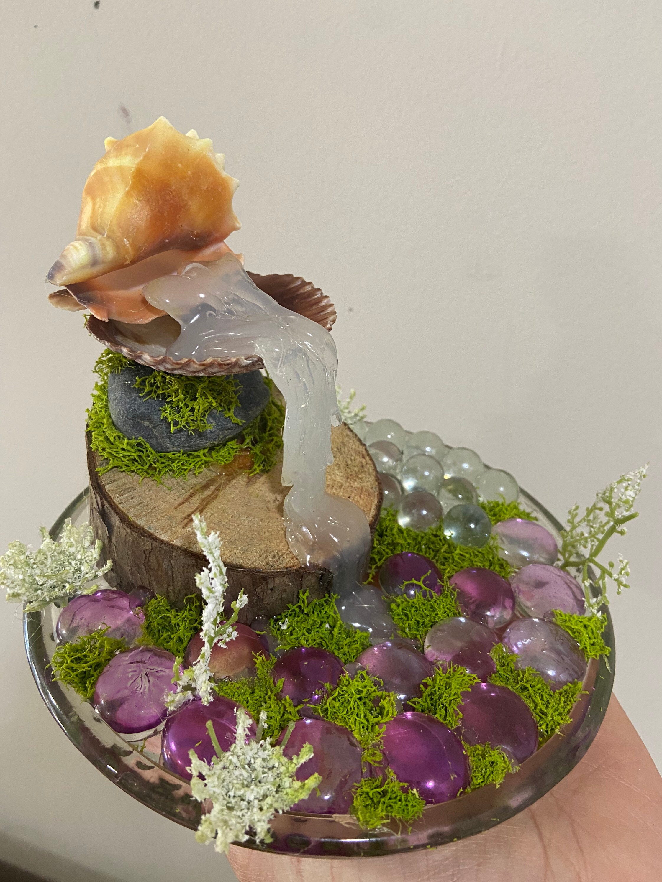 Seashell Cascade Natural Elements Sculpture Waterfall Diorama - Etsy