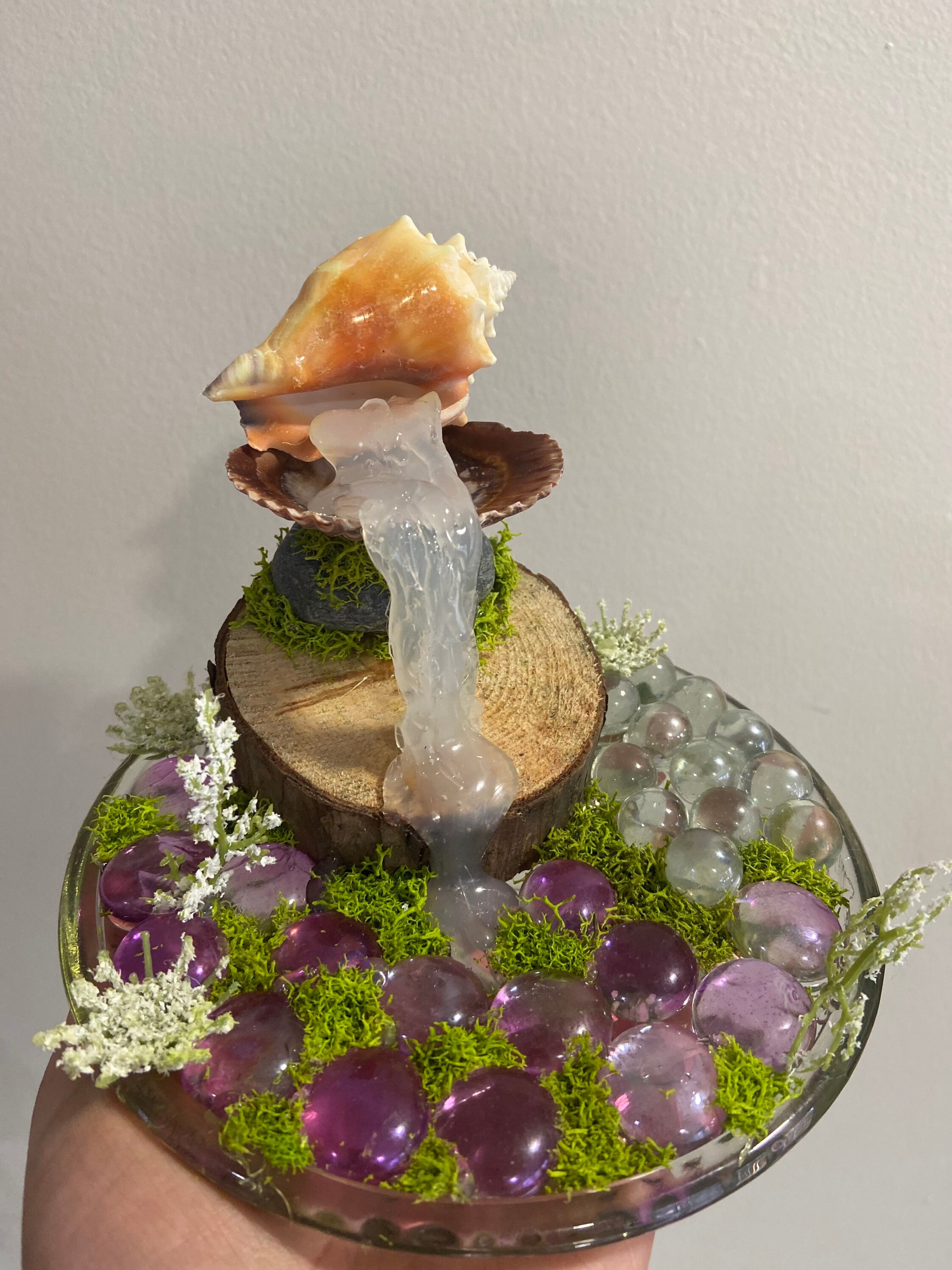 Seashell Cascade Natural Elements Sculpture Waterfall Diorama - Etsy