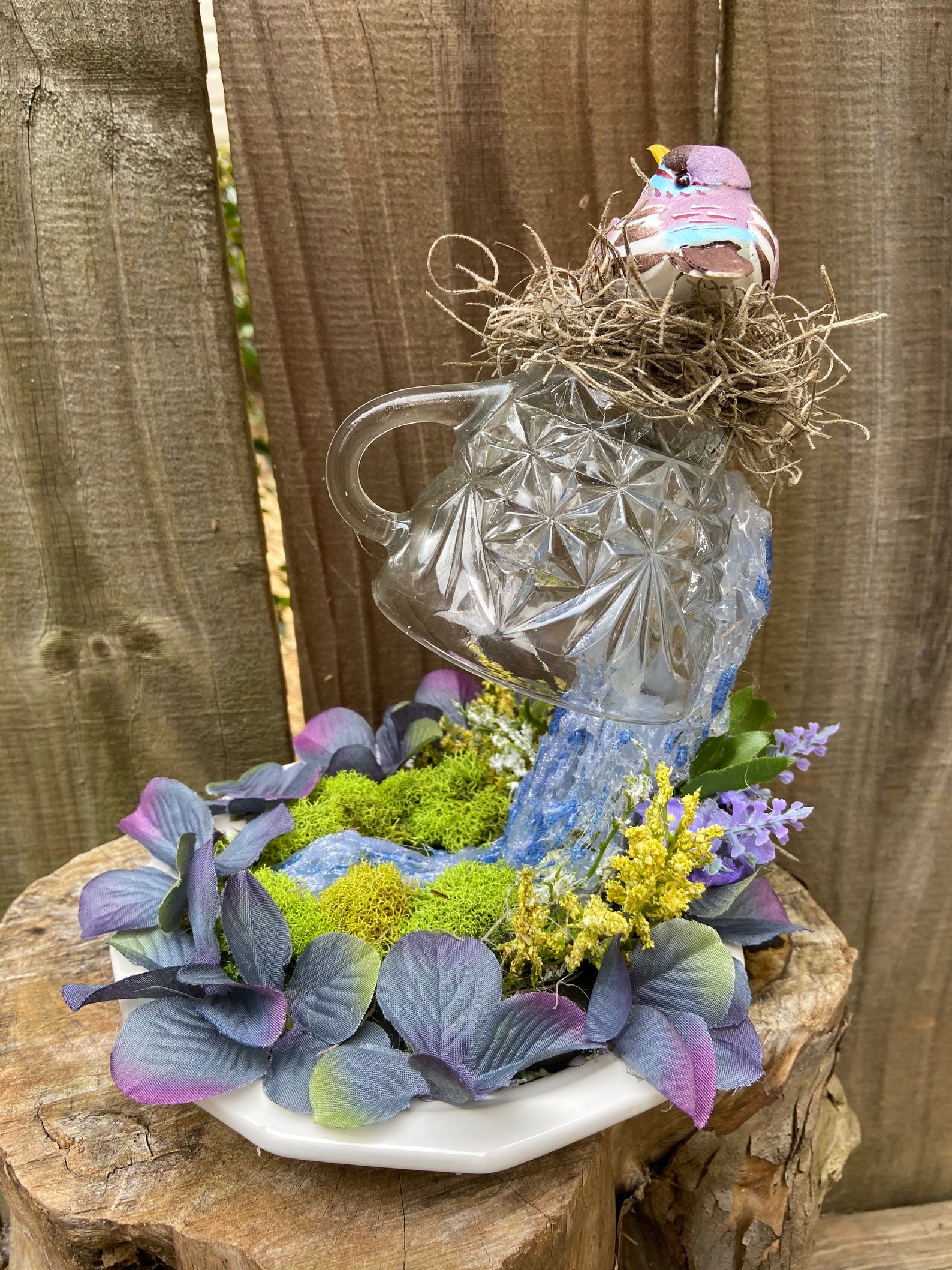 Waterfall Bird Nest Mother Gift Centerpiece Etsy