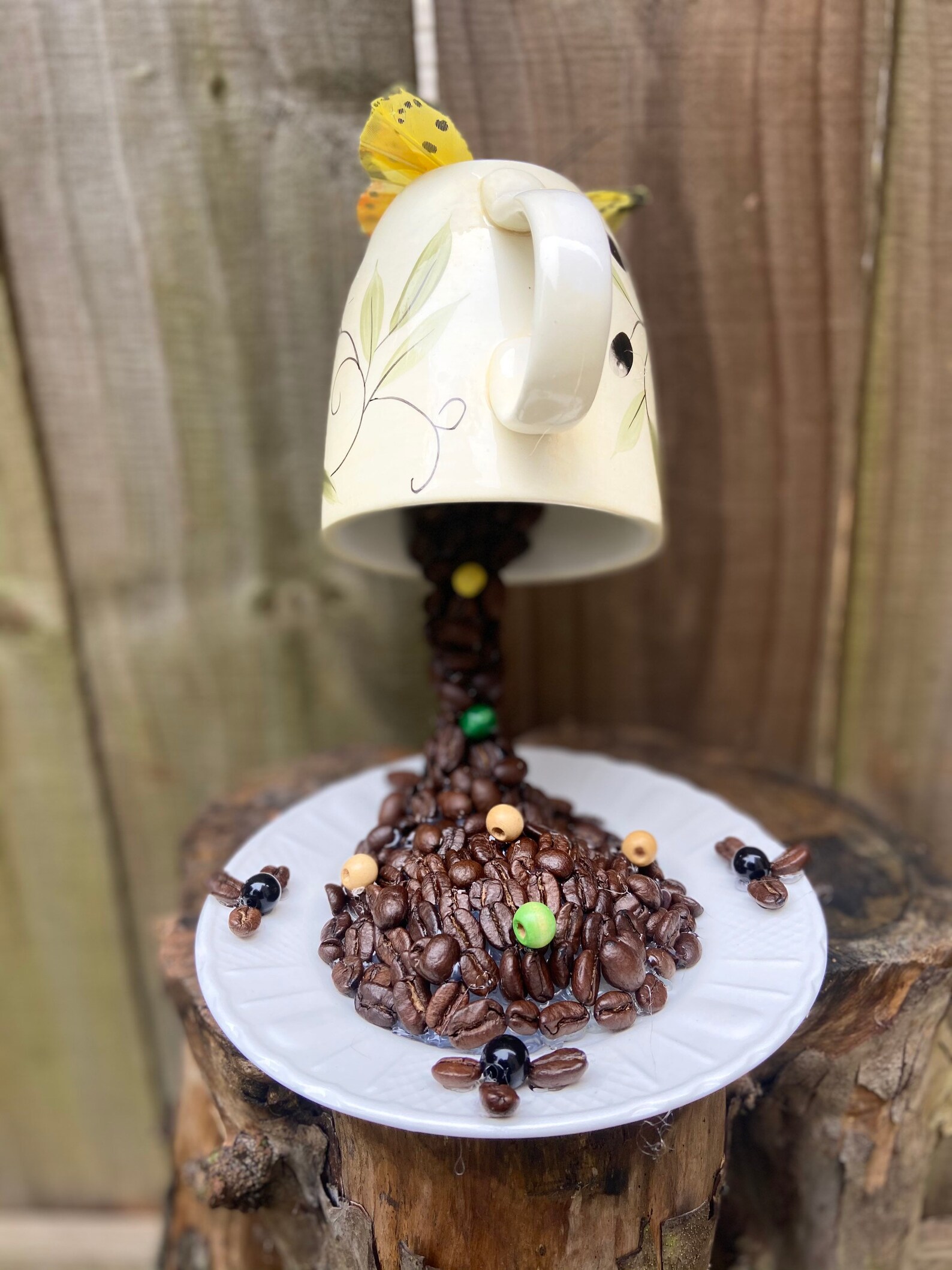 Coffee Mug Levitating Cup Centerpiece Coffee Beans Coffee Etsy