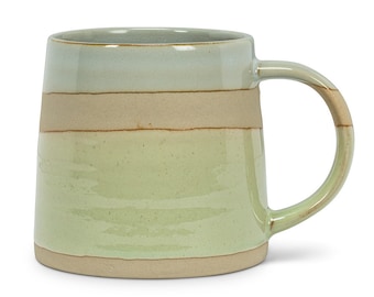 Large 14oz Pottery Stoneware Mug - Blue & Green Mug