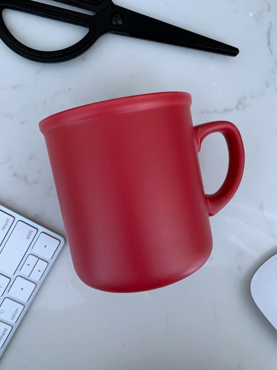 Matte Rote Tasse - Leere Rote Tasse - Schlichte Tasse - Steinzeug-Keramik- Tasse - Weihnachtstasse