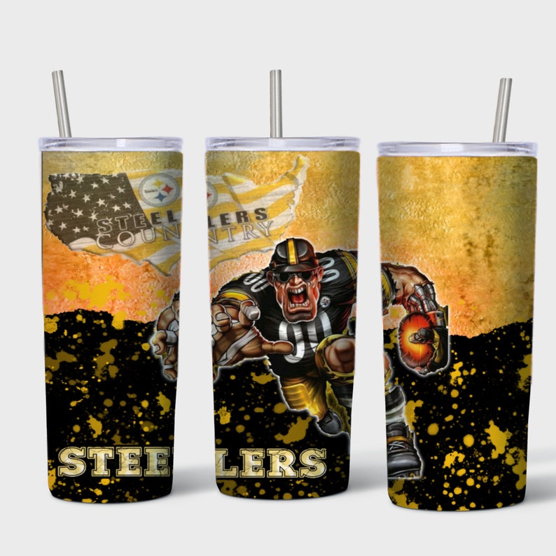 STEELERS Football Sublimation PNG 20OZSkinny Straight | Etsy