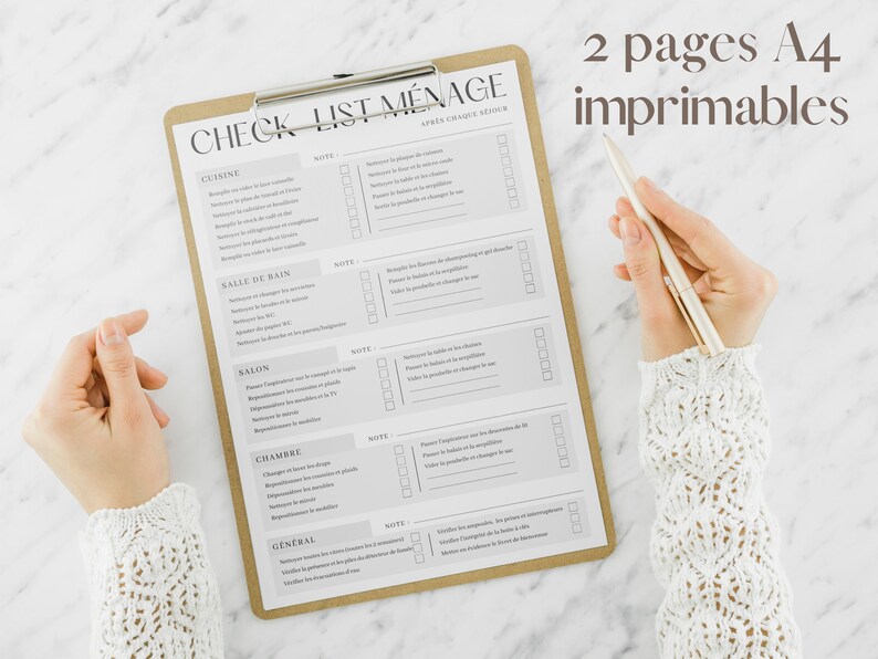 Cleaning Checklist in French for Airbnb Seasonal Rentals Etsy Australia