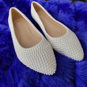 BLUE or White Pearl Shoes SIZE 10