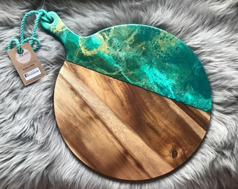 Aqua Green and Gold Resin Board Sets