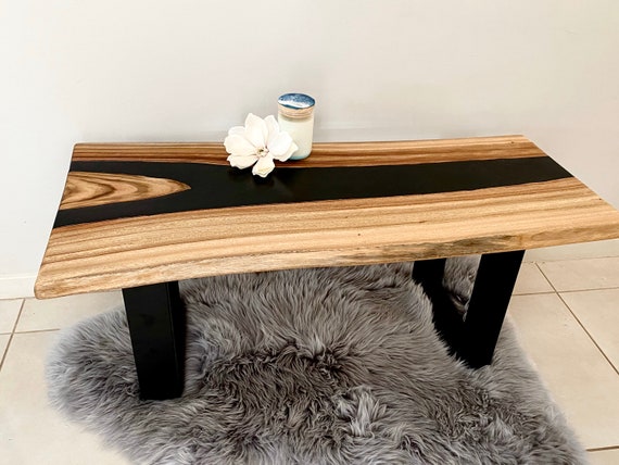 Faux Mini Resin Black River Table Etsy