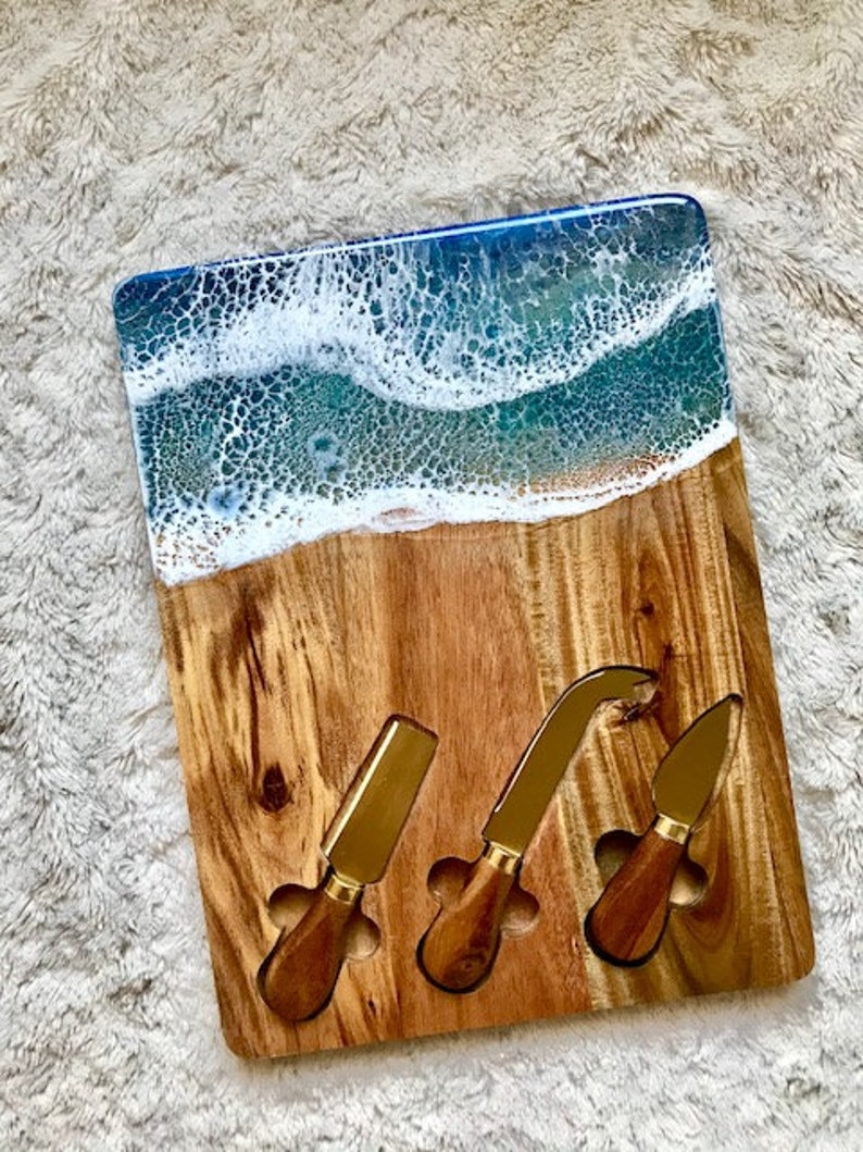 Resin Art Ocean Chopping Board Etsy Australia