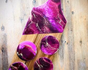 Pink, Plum and Gold Resin Board Set