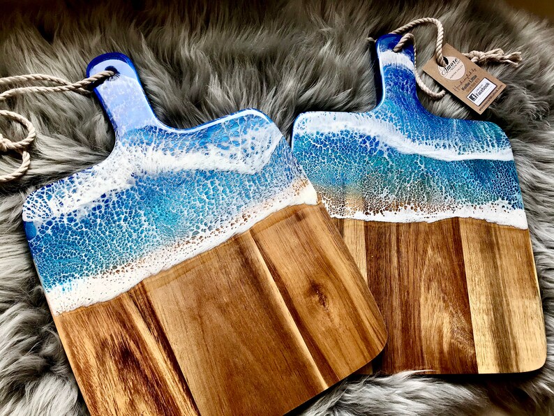 Resin Art Ocean Chopping Board Etsy Australia