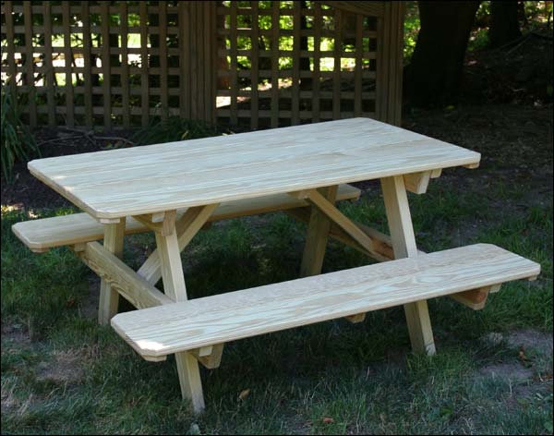 Treated Pine Kid's Picnic Table Etsy