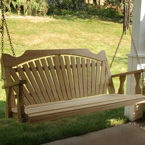 Fifthroom 53" Treated Pine Fanback Porch Swing