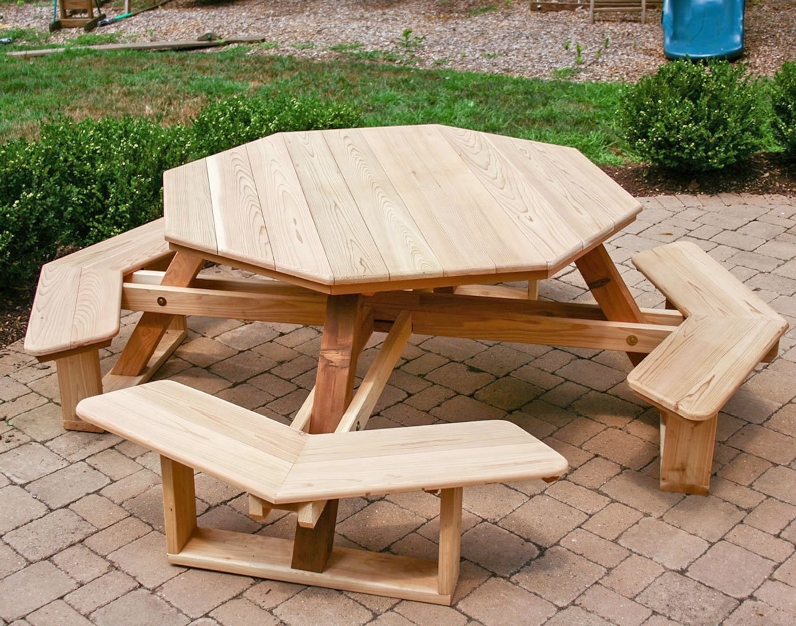 Walk In Table Red Cedar Octagon Picnic Table – Seats 8, Easy Access Design - Etsy