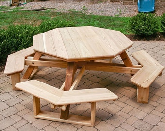 Red Cedar Octagon Walk-In Picnic Table