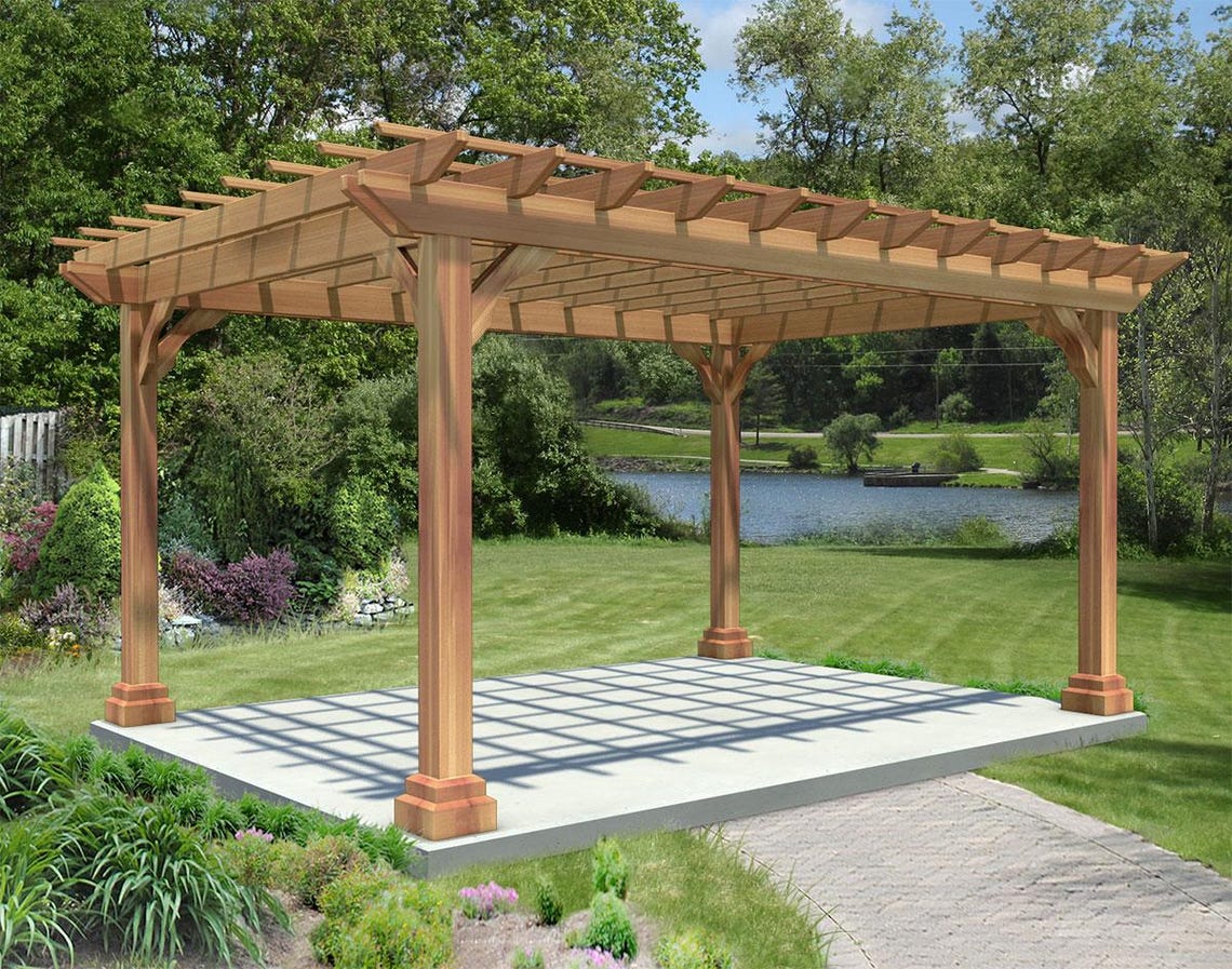 Western Red Cedar Garden Pergola: Durable Outdoor Structure - Etsy