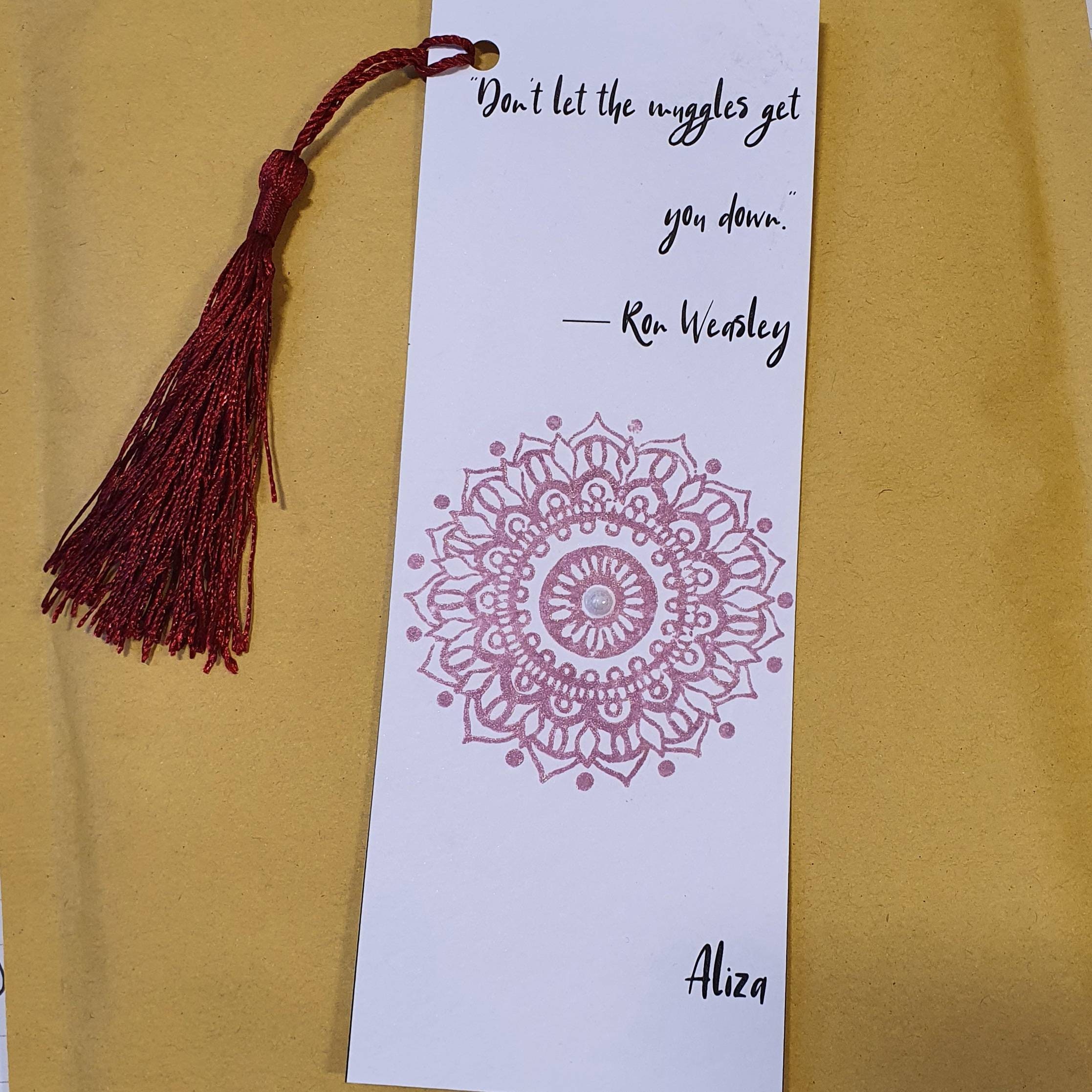 Harry Potter quote bookmarks with personalisation options | Etsy