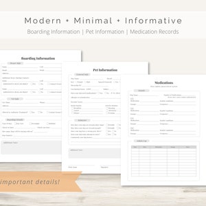 Dog Boarding Forms Printable PDF | Pet Boarding Bundle | Pet Care ...