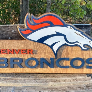 Broncos Oak Plaque